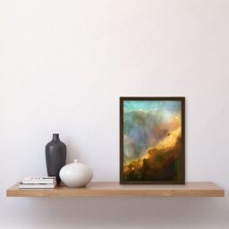 Artery8 Hubble Space Telescope Image Omega Swan Nebula Region In M17 Golden Gas Clouds In Red Blue Green Galactic Storm Art Print Framed Poster Wall - thumbnail 2