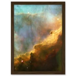 Artery8 Hubble Space Telescope Image Omega Swan Nebula Region In M17 Golden Gas Clouds In Red Blue Green Galactic Storm Art Print Framed Poster Wall - thumbnail 1