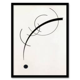 Artery8 Wassily Kandinsky Framed Wall Art Print Free Curve to the Point in White - Size: A4 - thumbnail 1