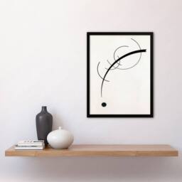 Artery8 Wassily Kandinsky Framed Wall Art Print Free Curve to the Point in White - Size: A4 - thumbnail 2
