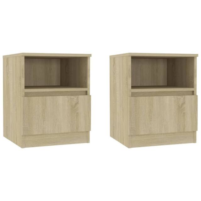 Berkfield Home Bed Cabinets 2 pcs Sonoma Oak 40x40x50 cm Engineered Wood in Natural - Size: 40 x 40 x 50 cm - image 1