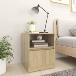 Berkfield Home Bed Cabinets 2 pcs Sonoma Oak 40x40x50 cm Engineered Wood in Natural - Size: 40 x 40 x 50 cm - thumbnail 2