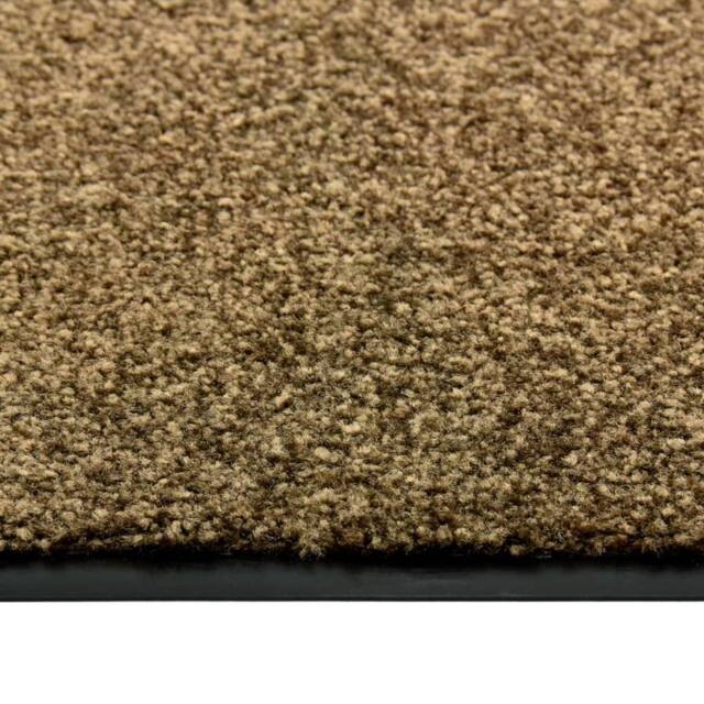 Berkfield Home Pliable Doormat Washable Brown 90x120 cm - image 1