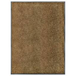 Berkfield Home Pliable Doormat Washable Brown 90x120 cm - thumbnail 2