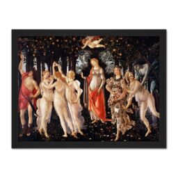"Artery8 Wall Art Print Sandro Botticelli La Primavera Large Framed Wall Décor Art in Light Oak - Size: W18"" x H24""" - thumbnail 1