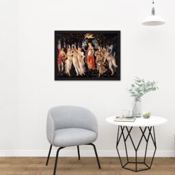 "Artery8 Wall Art Print Sandro Botticelli La Primavera Large Framed Wall Décor Art in Light Oak - Size: W18"" x H24""" - thumbnail 2