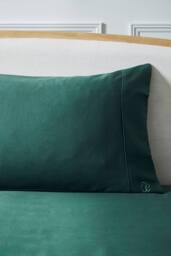 Ted Baker 'TB Plain Dye' Standard Pillowcase in Dark Green - Size: Standard Pillow Case - thumbnail 3