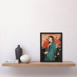 Artery8 Young Woman with Ibis Birds Edgar Degas Vintage Framed Wall Art Print - Size: A4 - thumbnail 4
