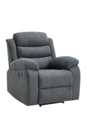 More4Homes Boston 1 Seater Fabric Manual Recliner Chair in Grey - thumbnail 2