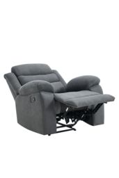 More4Homes Boston 1 Seater Fabric Manual Recliner Chair in Grey - thumbnail 5