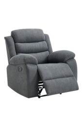 More4Homes Boston 1 Seater Fabric Manual Recliner Chair in Grey - thumbnail 4