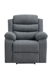More4Homes Boston 1 Seater Fabric Manual Recliner Chair in Grey - thumbnail 3