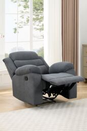 More4Homes Boston 1 Seater Fabric Manual Recliner Chair in Grey - thumbnail 9