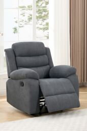 More4Homes Boston 1 Seater Fabric Manual Recliner Chair in Grey - thumbnail 8