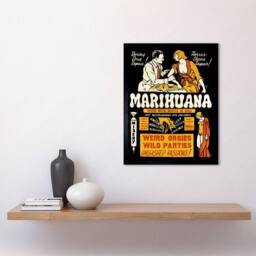 "Artery8 Political Anti Drug Abuse Prohibition Marijuana Weed 12x16"" Framed Art in Black - Size: W12"" x H16""" - thumbnail 2