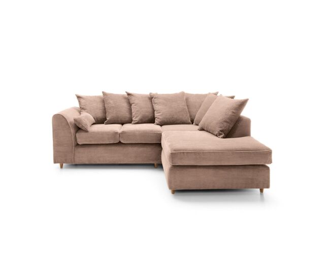 Abakus Direct Jumbo Corner Sofa Brown Right - image 1