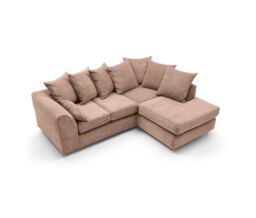 Abakus Direct Jumbo Corner Sofa Brown Right - thumbnail 3