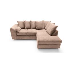Abakus Direct Jumbo Corner Sofa Brown Right - thumbnail 4