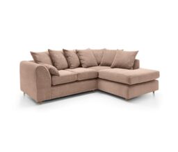 Abakus Direct Jumbo Corner Sofa Brown Right - thumbnail 2