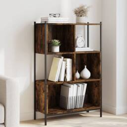 Berkfield Home Bookcase Smoked Oak 72x28x109 cm Engineered Wood in Brown - Size: 72 x 28 x 109 cm - thumbnail 2
