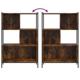 Berkfield Home Bookcase Smoked Oak 72x28x109 cm Engineered Wood in Brown - Size: 72 x 28 x 109 cm - thumbnail 8