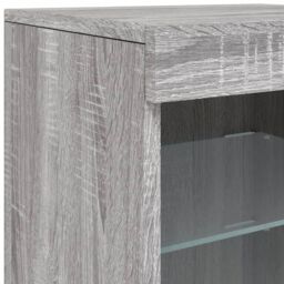 Berkfield Home Sideboard with LED Lights Grey Sonoma 41x37x67 cm - Size: 41 x 37 x 67 cm - thumbnail 9