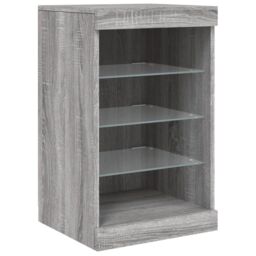 Berkfield Home Sideboard with LED Lights Grey Sonoma 41x37x67 cm - Size: 41 x 37 x 67 cm - thumbnail 3