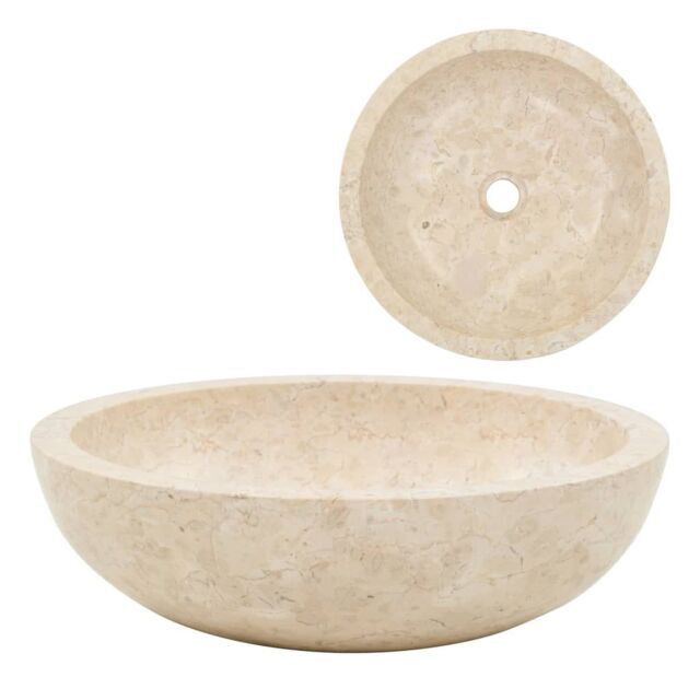 Berkfield Home Sink 40x12 cm Marble Cream - image 1
