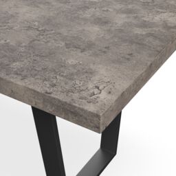 More4Homes Aria Dining Table & Chairs - Concrete Effect Table Top w Black Legs + Nova Velvet Dining Chair Set Of 4 in Blue - thumbnail 4