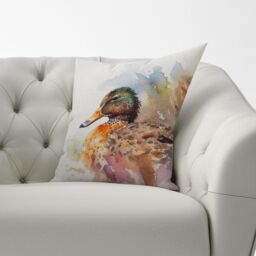 Warren Reed - Designer Mallard Watercolour Cushions in Brown - Size: 60 cm x 60 cm - thumbnail 3