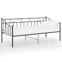 Berkfield Home Sofa Bed Frame without Mattress Black Metal 90x200 cm - thumbnail 1