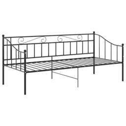 Berkfield Home Sofa Bed Frame without Mattress Black Metal 90x200 cm - thumbnail 3