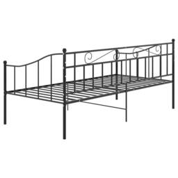 Berkfield Home Sofa Bed Frame without Mattress Black Metal 90x200 cm - thumbnail 6