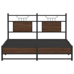 Berkfield Home Bed Frame without Mattress Brown Oak 140x190 cm Engineered Wood - thumbnail 6