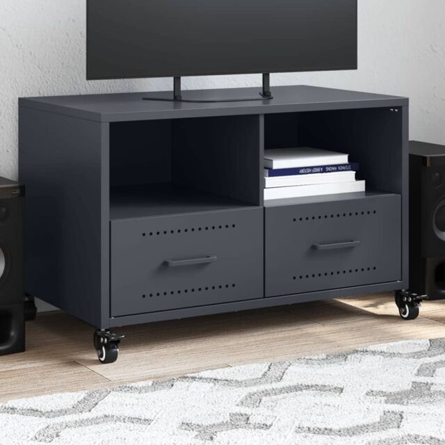 Berkfield Home TV Cabinet Anthracite 68x39x43.5 cm Steel in Black - image 1