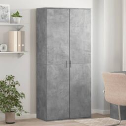 Berkfield Home Shoe Cabinet Concrete Grey 80x39x178 cm Engineered Wood - Size: 80 x 39 x 178 cm - thumbnail 1