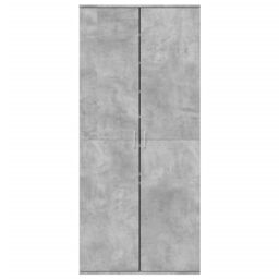 Berkfield Home Shoe Cabinet Concrete Grey 80x39x178 cm Engineered Wood - Size: 80 x 39 x 178 cm - thumbnail 3
