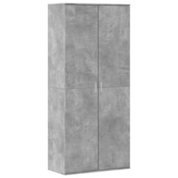 Berkfield Home Shoe Cabinet Concrete Grey 80x39x178 cm Engineered Wood - Size: 80 x 39 x 178 cm - thumbnail 2