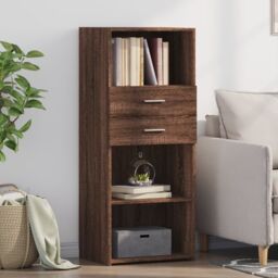 Berkfield Home Highboard Brown Oak 50x42.5x124 cm Engineered Wood - thumbnail 1