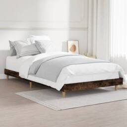Berkfield Home Durable Bed Frame Smoked Oak 90x200 cm Engineered Wood in Brown - thumbnail 4