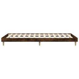Berkfield Home Durable Bed Frame Smoked Oak 90x200 cm Engineered Wood in Brown - thumbnail 7