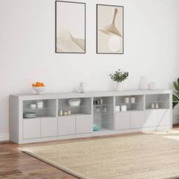 Berkfield Home Sideboard with LED Lights White 283x37x67 cm - Size: 283 x 37 x 67 cm - thumbnail 3