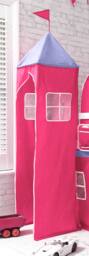 Nöa and Nani Moro Cabin Bed Midsleeper with Pink Tent, Tower & Tunnel in White - Size: Single - thumbnail 3