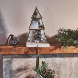 Ivyline Glass Christmas Tree Marble Stocking Holder H30Cm W14Cm D10Cm - thumbnail 1