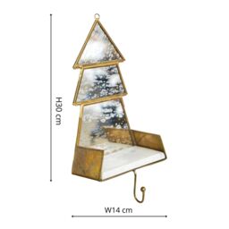Ivyline Glass Christmas Tree Marble Stocking Holder H30Cm W14Cm D10Cm - thumbnail 3