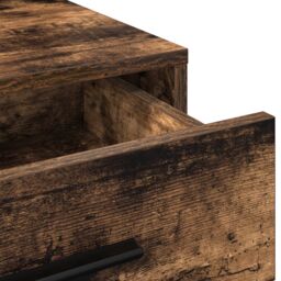 Berkfield Home Makeup Table with LED Lights - Smoked Oak 79x41x135 cm in Brown - Size: 79 x 41 x 135 cm - thumbnail 8