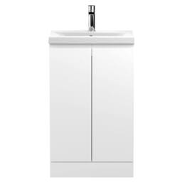 Balterley Mavesyn Contemporary 2 Door Vanity Basin Unit, Satin White, 500mm in White