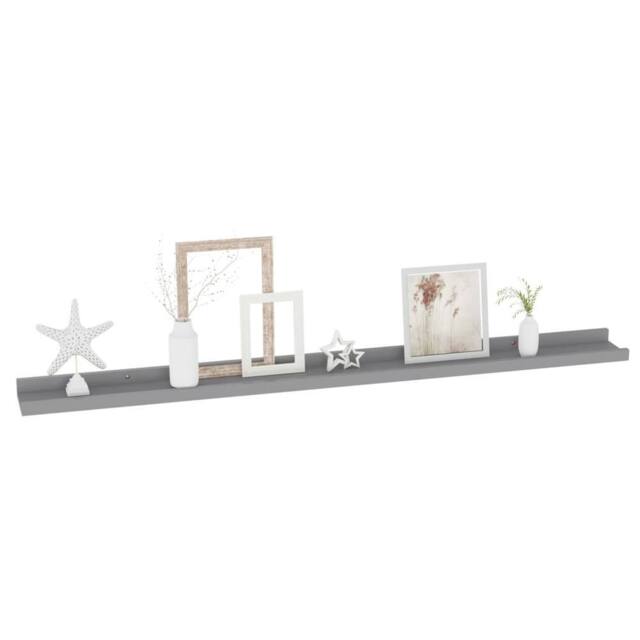 Berkfield Home Wall Shelves 2 pcs Grey 100x9x3 cm - Size: 100 x 9 x 3 cm - image 1