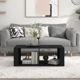 Berkfield Home Coffee Table Black 100x50x36 cm Engineered Wood - Size: 100 x 50 x 36 cm - thumbnail 3