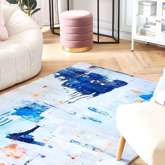 Wyld and Coco Multicolour Abstract Paint-Effect Rug 160 x 230 cm Modern - Size: 160 cm x 230 cm - image 1
